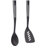 Kook/keuken gerei - set van 2x stuks - zwart/grijs - kunststof - keuken/kook accessoires