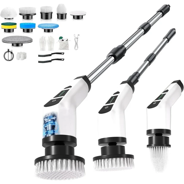 Krachtige Elektrische Boorborstel Set - 9 Opzetstukken voor Badkamer, Keuken & Auto