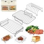 Luchtfriteuse Accessoires - Keuken Roosters - Gelijkmatig Garen - Duurzaam Roestvrij Staal - 20.5cm Breed - Transparant