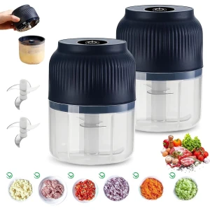 Mini Elektrische Hakker 300 ml Draadloos met USB Poort - Ideaal voor Uien, Groenten en Noten, Compact en Handig in de Keuken