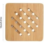 ONF3 - Bamboe Onderzetters - Hittebestendige Matten - Set van 5 - Vierkant - Keuken Accessoires - Voor warme gerechten - Bamboe