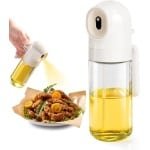 Oil Sprayer - Olieverstuiver Spray Fles - 250 ml - Voor Olijfolie & Azijn - wit - Fine Mist - Keuken Oliespuit - Airfryer Accessoires - Olievernevelaar - Doseerfles - Navulbaar - Glas - BBQ & Salade - Gezond Koken