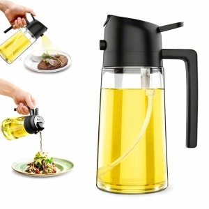 Olijfolie Sprayer 2-in-1 | Oliespray Fles 500ML | Olie Spray Keuken | Oliefles Verstuiver | Cooking Spray | BBQ Accessoires | Olie Spuitfles | Bakspray | Olie Dispenser | Keuken Accessoires | Gezond Koken | Anti Lek Oliespuit | Keuken Musthave