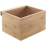 Opbergbox Bamboe - Wandrek Accessoire - Keuken Organiseren - Modulair Systeem - 19 x 15 x 12 cm - Houtkleuren