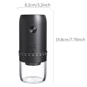 Oplaadbare elektrische koffiemolen, draagbare draadloze conische koffiemolen met een accu van 1800 mAh, afwasbare opvangbak, externe of interne instelmogelijkheden, Geschikt voor dranken, in de keuken, als kerstcadeau of Geschikt voor bruiloften.