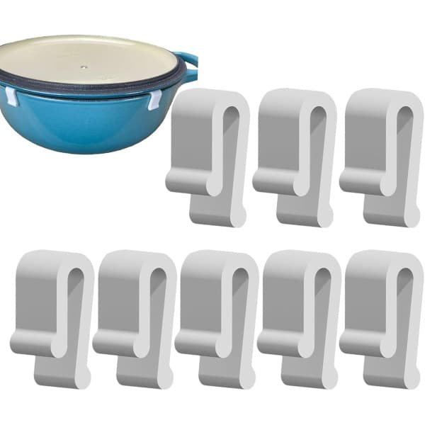 Oven Deksel Clips - Keuken Accessoires - Kookgerei Beschermen - Voedselveilig Siliconen - 2.3 x 1.5 x 1 cm - Wit