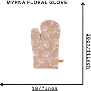 Ovenwant - Keuken accessoire - Bescherming tegen hitte - Met ophanglus - 18x28cm - Roze bloemenprint