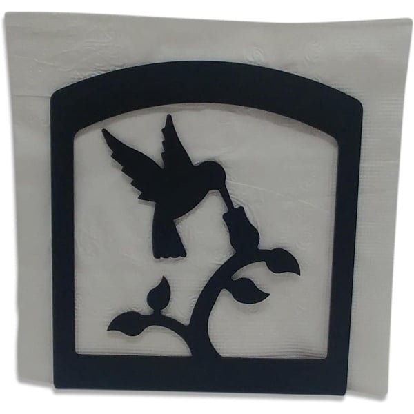 Servethouder Kolibrie - Keuken Accessoire - Tafel Decoratie - Stevig Metaal - 15 cm - Zwart