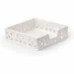 Servethouder Vierkant - Keuken Accessoire - Tafel Decoratie - Keramiek met Decoratie - 20x20x6cm - Wit