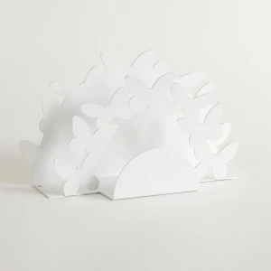 Servethouder Vlinders - Keuken Accessoire - Tafel Decoratie - Dubbelzijdig Design - 22 x 8 x 23 cm - Wit