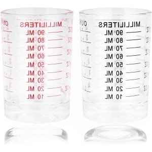 Set van 2 Maatbekers 90 ml voor Cocktails, Koffie en Keuken - Perfecte Accessoires voor Bar en Feestjes
