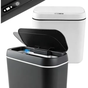Set van 2 automatische sensorprullenbakken 15 liter - Elektrische afvalemmer met infraroodsensor, waterdicht (IPX6), stil, voor keuken en badkamer