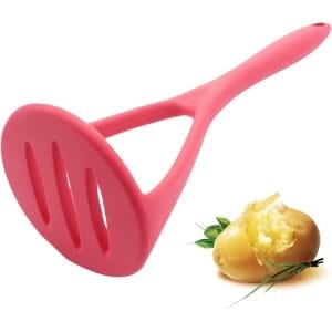 Siliconen aardappelstamper - Keuken accessoire - Aardappelpuree maken - Krasbestendig en hittebestendig - 26.5 cm lengte - rood
