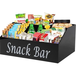 Snack Organizer Keuken - 4 Vakken Opbergdoos - Ruimtebesparend & Overzichtelijk - Transparant Acryl - Met Handvat - Voor Snacks, Thee, Kruiden & Coffee Station Accessoires