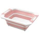 Snijplank met Bak - Keuken Accessoire - Maaltijd Voorbereiding - Inklapbaar Ontwerp - 40x30x13 cm - Lichtroze