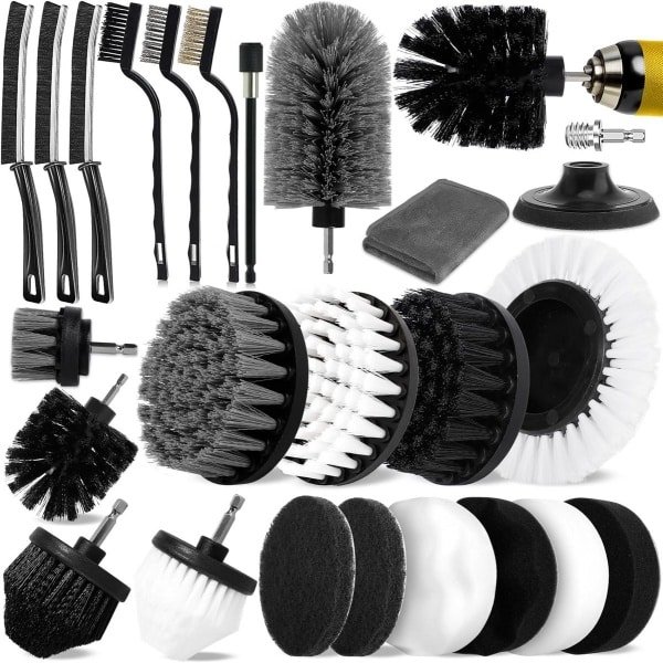 Uitgebreide 24-delige Reinigingsborstelset voor Elektrische Boormachine - Voor Badkamer, Keuken en Auto