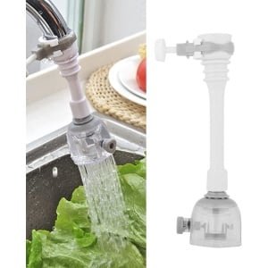 Verstelbare Keuken Waterbesparende Nozzle met Rotatie en Spatbescherming - 18 cm Filterkraan Accessoire in Grijs
