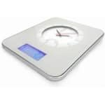 Wandklok Weegschaal - Keuken Accessoire - Nauwkeurig Afwegen - Geïntegreerd Horloge - Hoge Precisie - Grijs