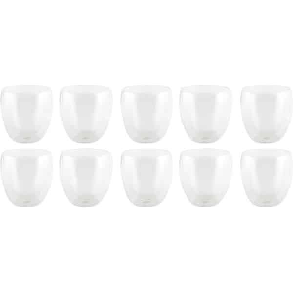 10x Luxe dubbelwandige theeglazen 200ml - Keuken accessoires - Koffie/thee bekers en glazen