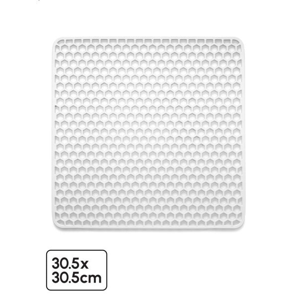 Bodo® - Gootsteenmat Siliconen Wit - 30,5 x 30,5 cm - Keuken Accessoires - Gootsteen Beschermer - Onderzetters Siliconen - Anti Kras - Gootsteen Accessoires