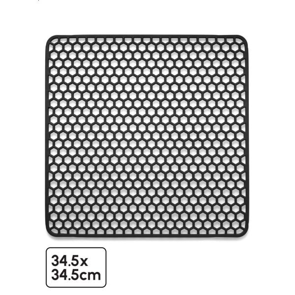 Bodo® - Gootsteenmat Siliconen Zwart - 34,5 x 34,5 cm - Keuken Accessoires - Gootsteen Beschermer - Onderzetters Siliconen - Anti Kras - Gootsteen Accessoires