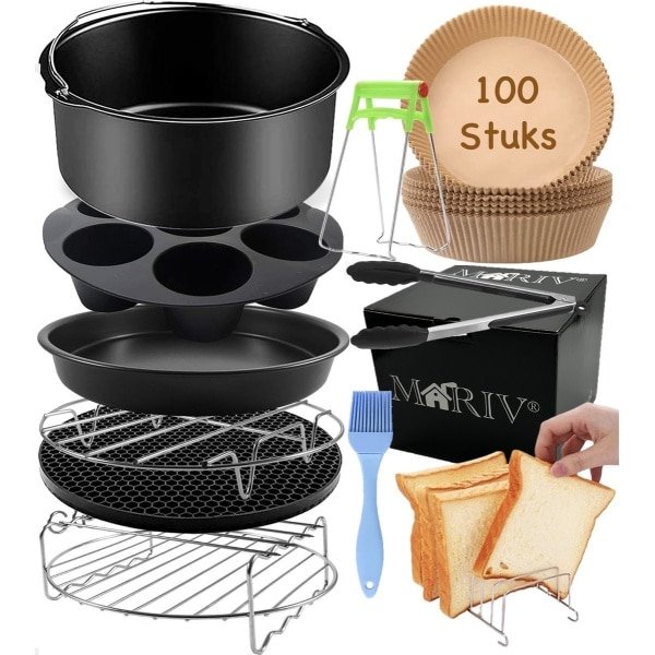 Heteluchtfriteuse Accessoires Set - Airfryer Accessoires - 16 Stuks - Airfryer Accesoires - Airfryer Bakpapier - Aifryer Philips XXL & XL - Airfryer Tefal - Airfryer Bakvorm - Keuken - Airfryer XL - Airfryer XXL - Bakpapier Airfryer - ø 20 cm