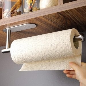 Keukenrolhouder Zelfklevend - Hangende Keukenpapierhouder voor Muur - Keukenrol Dispenser met Stevige Zelfklevende Strip - Modern Design - Ruimtebesparend en Gemakkelijk te Installeren - Keuken Accessoire voor Efficiënt Gebruik van Keukenpapier