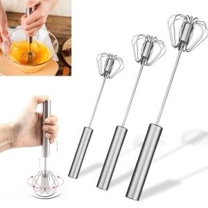 Semi-Automatische Eiklopper 304 Roestvrij Staal Ei Garde Handleiding Hand Mixer Zelf Draaien Ei Stirrer Keuken Accessoires Egg Gereedschap