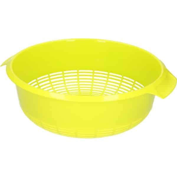 1x Kunststof vergiet groen - 27 x 23 x 9 cm - Laag model - Plastic vergieten keuken accessoires