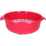1x Kunststof vergiet roze - 27 x 23 x 9 cm - Laag model - Plastic vergieten keuken accessoires