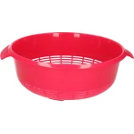 1x Kunststof vergiet roze - 27 x 23 x 9 cm - Laag model - Plastic vergieten keuken accessoires