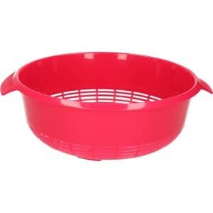 1x Kunststof vergiet roze - 27 x 23 x 9 cm - Laag model - Plastic vergieten keuken accessoires