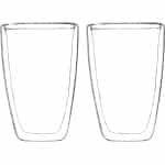 2x Dubbelwandige koffie/theeglazen 400 ml - Keuken accessoires - Koffie/thee bekers en glazen