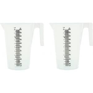 2x Kunststof maatbekers transparant 2 liter - Keuken accessoires en benodigdheden