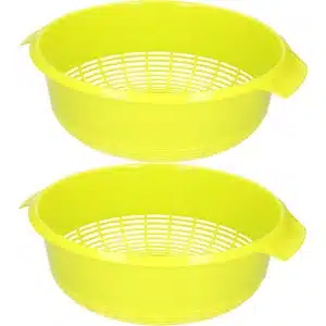 2x Kunststof vergiet groen - 37 x 23 x 9 cm - Plastic vergieten keuken accessoires