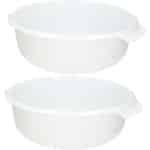 2x Kunststof vergiet wit - 21 x 21 x 9 cm - Plastic vergieten keuken accessoires