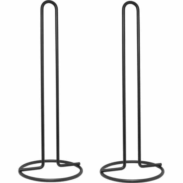 2x Stuks zwarte houders voor keukenpapier 32 cm - Keukenrolhouders - Keuken accessoires