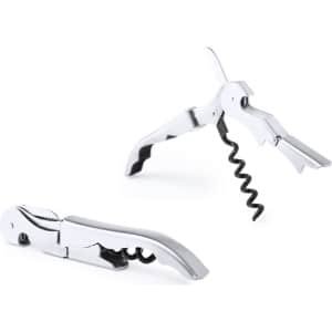 2x Zilveren RVS kurkentrekkers/flesopeners 3-in-1 - Wijnflesopener/bierflesopener - Keuken accessoires - Uitzet cadeau