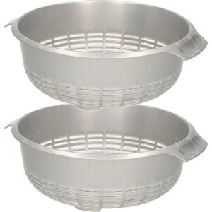 2x stuks 1x Kunststof vergiet zilver - 37 x 23 x 9 cm - Plastic vergieten keuken accessoires