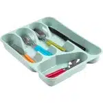 2x stuks bestekbakken/bestekhouders 5-vaks mintgroen - 27 x 34 x 5 cm - Keuken opberg accessoires