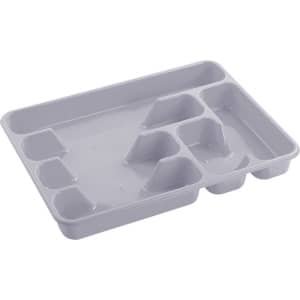 2x stuks bestekbakken/bestekhouders 6-vaks licht grijs - 40 x 30 x 5 cm - Keuken opberg accessoires