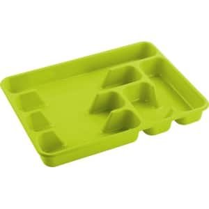 2x stuks bestekbakken/bestekhouders 6-vaks lime groen - 40 x 30 x 5 cm - Keuken opberg accessoires