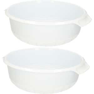 2x stuks groot Kunststof vergiet wit - 30 x 27 x 10 cm - Plastic vergieten keuken accessoires