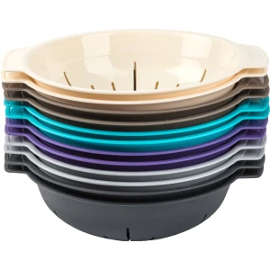 2x stuks stevig Kunststof vergiet in het wit 30 x 25 x 8 cm - Plastic vergieten keuken accessoires
