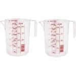 3x stuks maatbekers 1 liter transparant kunststof - Keuken accessoires en benodigdheden
