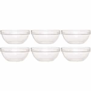 6x Salade schaaltjes/slakommetjes van glas 12 cm - Schalen en kommen - Keuken accessoires