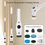 8-in-1 Elektrische Reinigingsborstel met LCD Scherm en LED Verlichting - Power Spin Scrubber voor Keuken, Badkamer en Toilet - Alles-in-één Schoonmaaktool