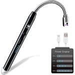 Aansteker kaarsen - Zinaps Arc Aansteker, USB oplaadbare elektrische aansteker, winddichte vlamloze kaarsaansteker, stokaansteker voor kaarsen, grill, keuken, gaskachels (zwart) (WK 02149)