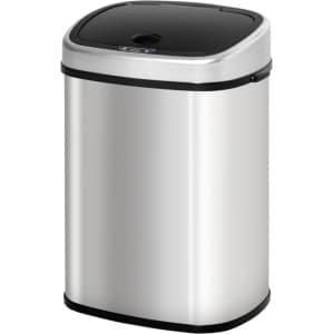 Afvalemmer met infraroodsensor - 48L - Afvalbak - Pedaalemmer - Prullenbak - Keuken accessoires - Zilver - L40,5 x B29,5 x H57 cm