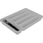Bestekbak - kunststof - 5-vaks - lichtgrijs - 33 x 23 x 4 cm- Keuken accessoires